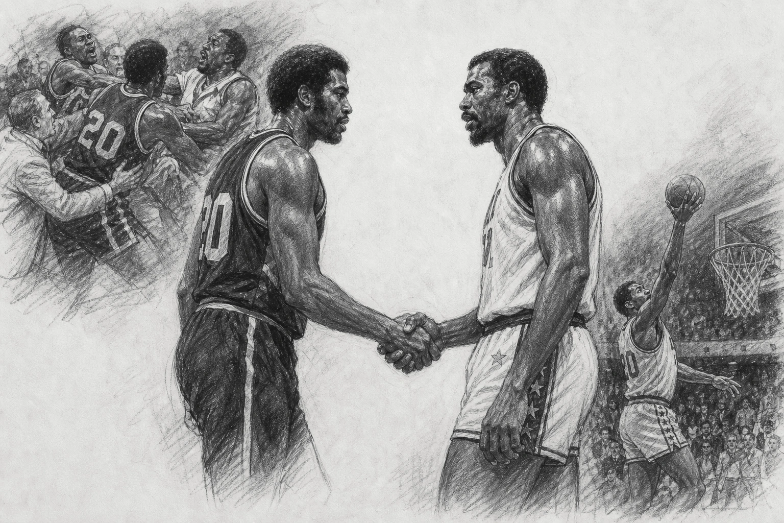 Original illustration for The Fight, the Handshake and the Finals Portland Took Back